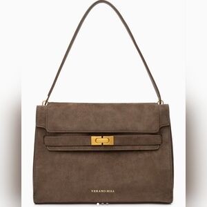 NWT Verano Hill Suede Flap Shoulder Bag in Gray